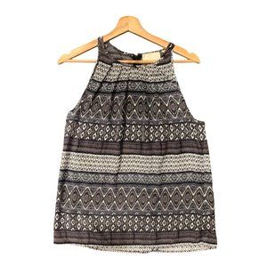 Gray Tribal Tank Top - 100% Silk